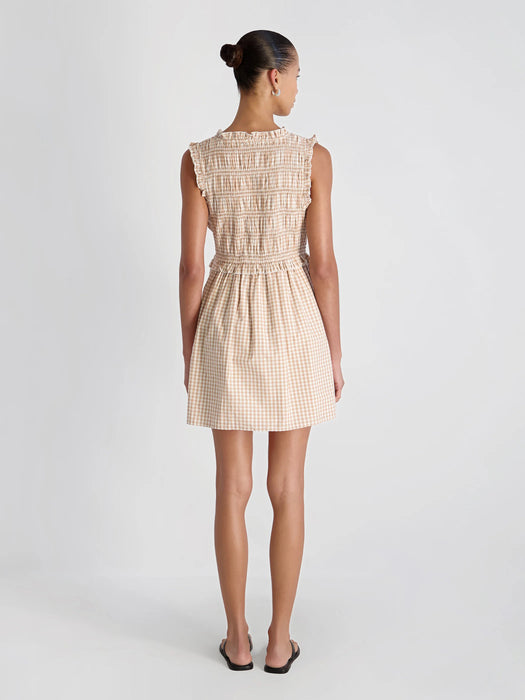 Rhodes Poplin Gingham Smocked Mini Dress