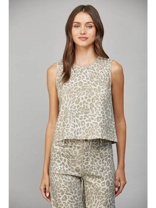 Metallic Leopard Print Tank