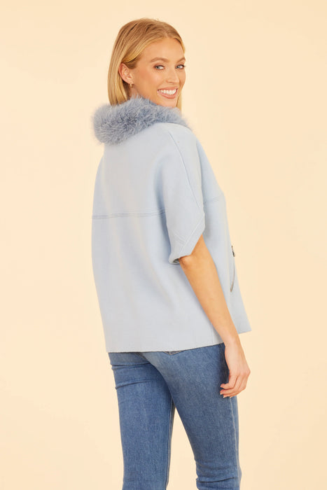 Faux Fur Trim Cardigan