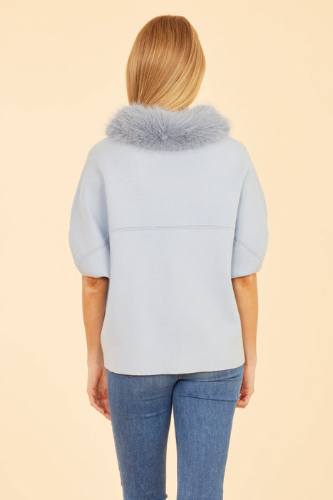 Faux Fur Trim Cardigan