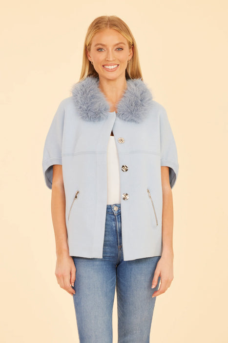 Faux Fur Trim Cardigan
