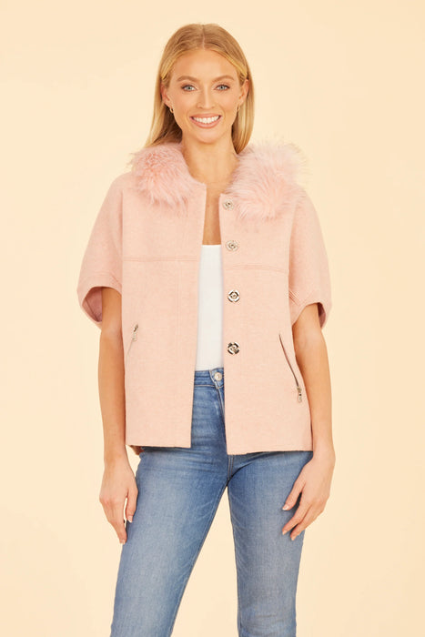 Faux Fur Trim Cardigan