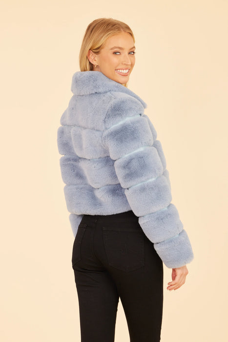 Paneled Faux Fur Cropped Jacket