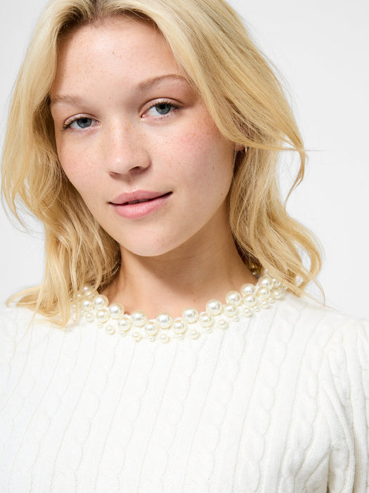 Embellished Neck Sweater