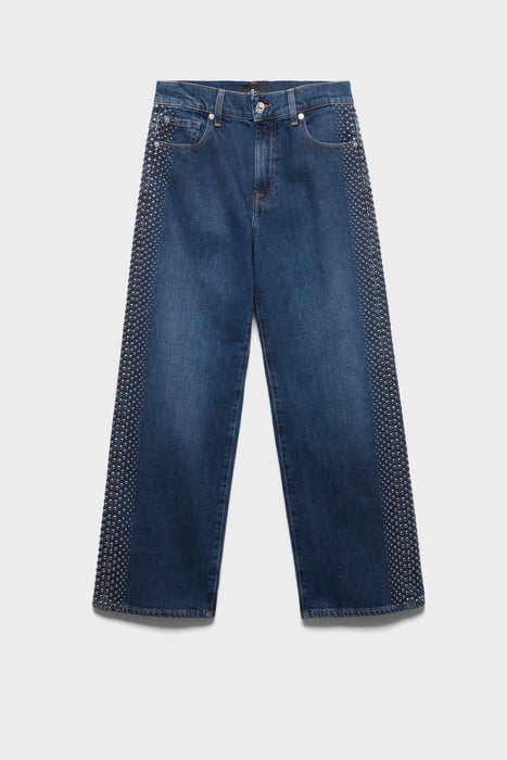 Stovepipe Straight Ankle Studded Jeans
