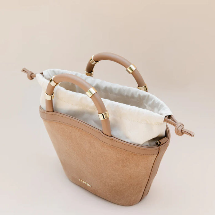 Mini Tote in Tan Suede