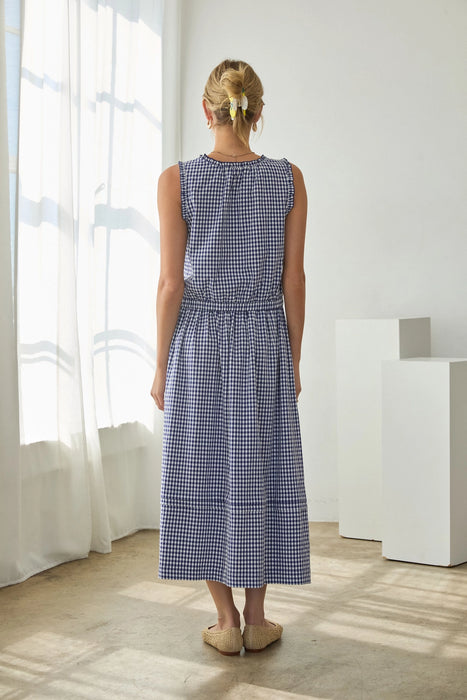 Gingham Front Button Tank