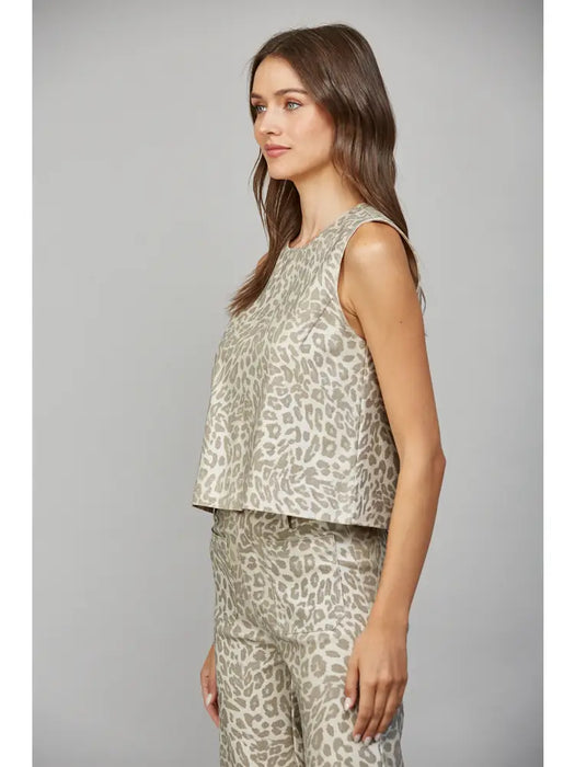 Metallic Leopard Print Tank