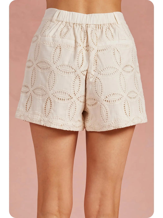 Embroidered Eyelet Shorts