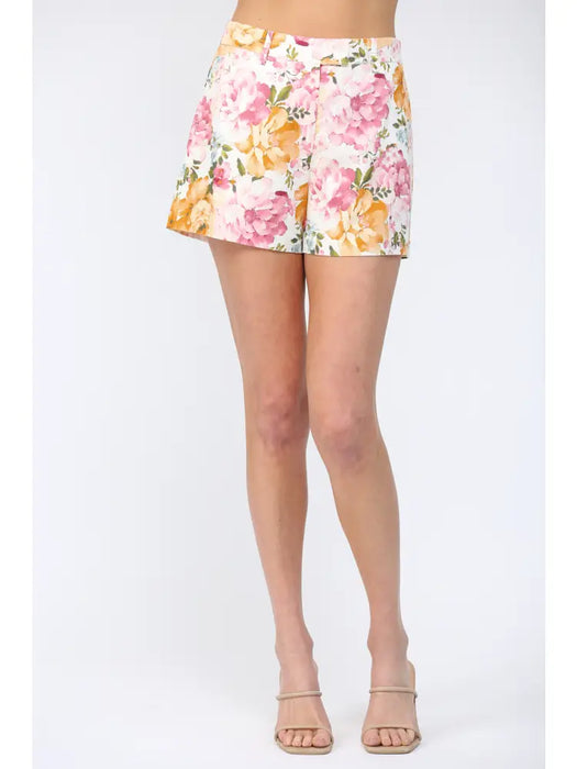 Floral Linen Shorts