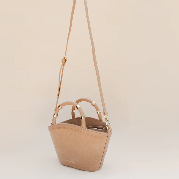 Mini Tote in Tan Suede