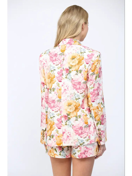 Floral Linen Blazer