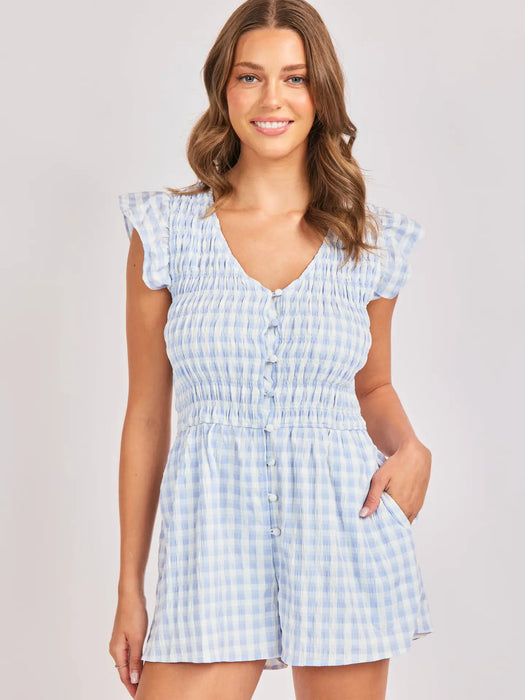 Gingham Smocked Romper