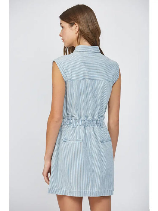 Stripe Washed Denim Dress