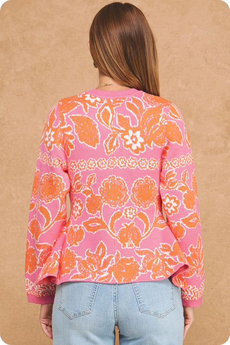 Peplum Printed Cardigan