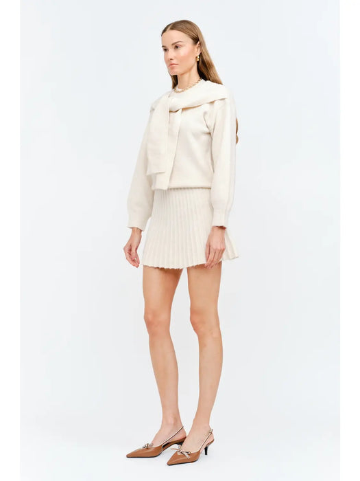 Shoulder Tie Pullover Sweater