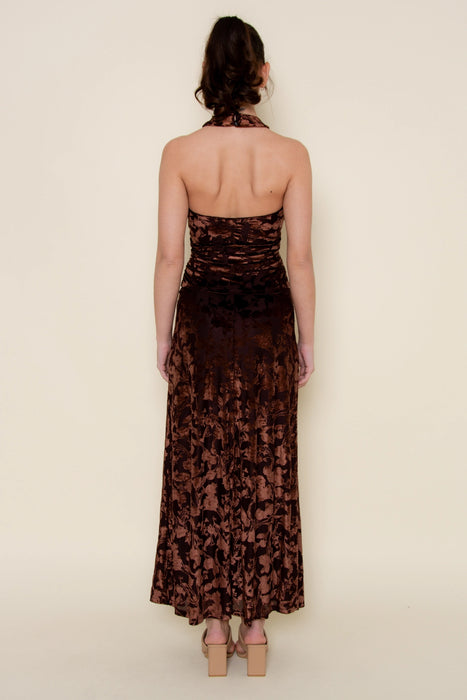 Velvet Halter Maxi Dress