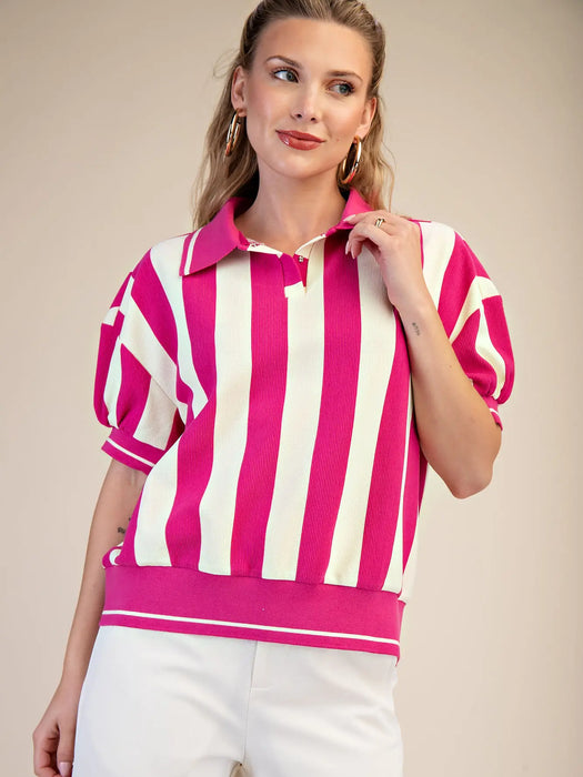 Stripe Polo Top