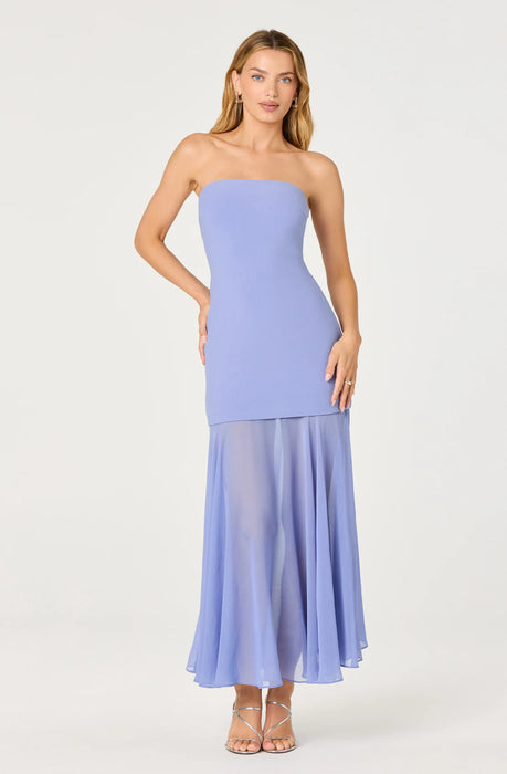 Lizet Strapless Mini Dress with Sheer Maxi
