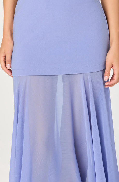 Lizet Strapless Mini Dress with Sheer Maxi