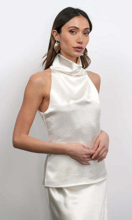 Addison Cowl Funnel Neck Halter Top