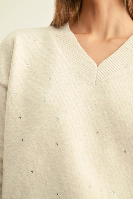 Angie Embellished Long Sleeve Sweater