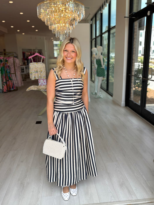 Georgie Striped Gathered Dress