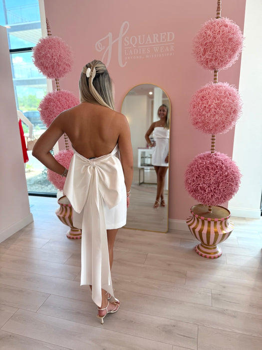 Strapless Bow Back Dress