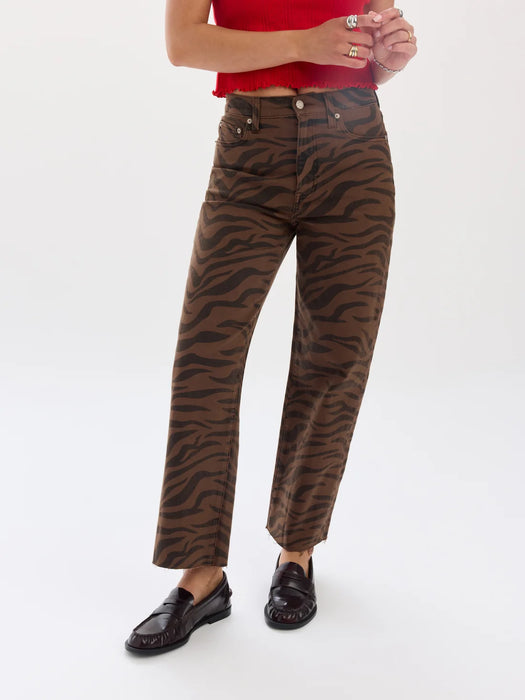 Pleaser High Rise Wide Ankle in Desert Zebra