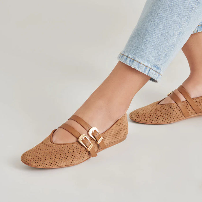 Baylee Perforated Suede Flat