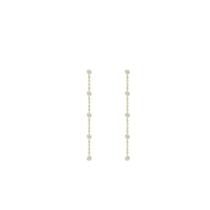 Inset Stone Linear Earrings