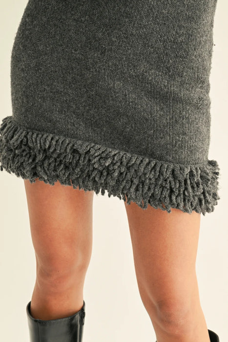 Esme Fringed Hem Knit Dress