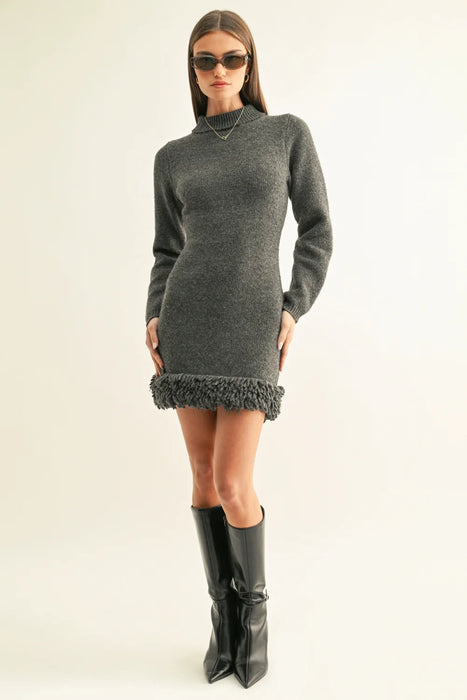Esme Fringed Hem Knit Dress
