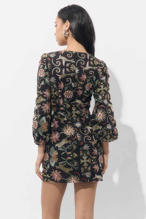 Juno Scallop Sleeve Embroidery Dress