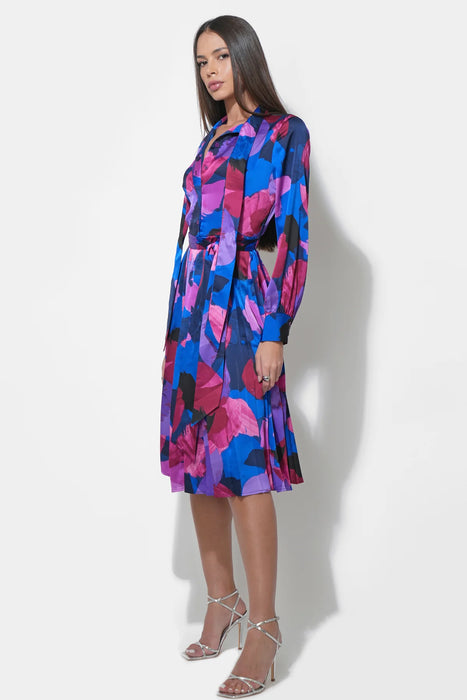 Guinevere Button Up Pleated Midi Dress