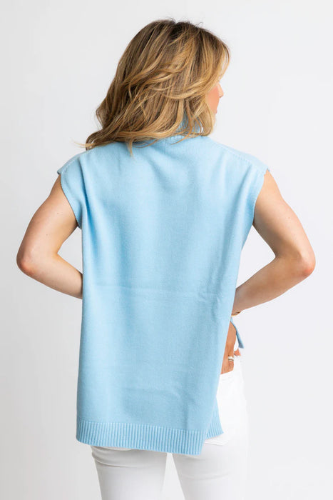 Solid Sleeveless Turtleneck Sweater