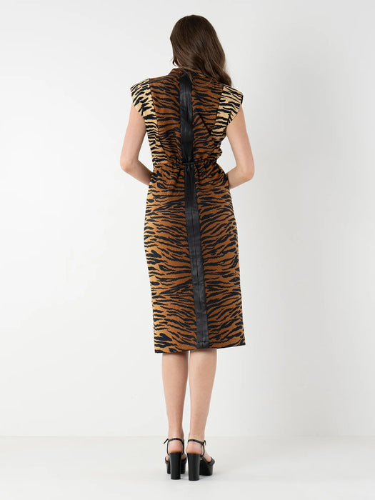 Meme Dress Tiger Jacquard