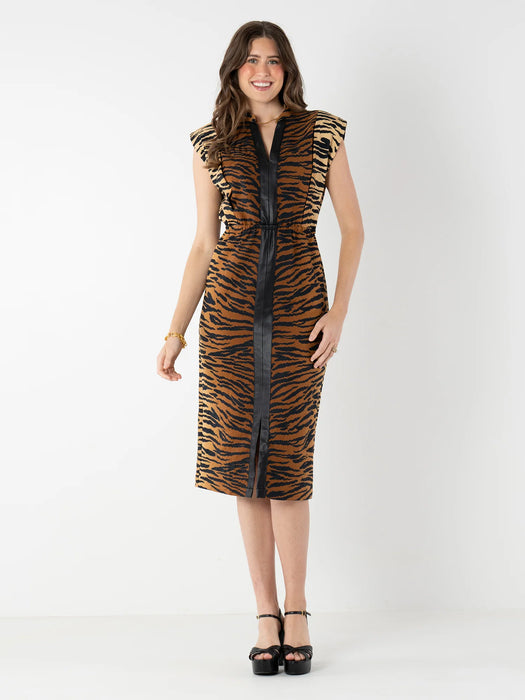 Meme Dress Tiger Jacquard