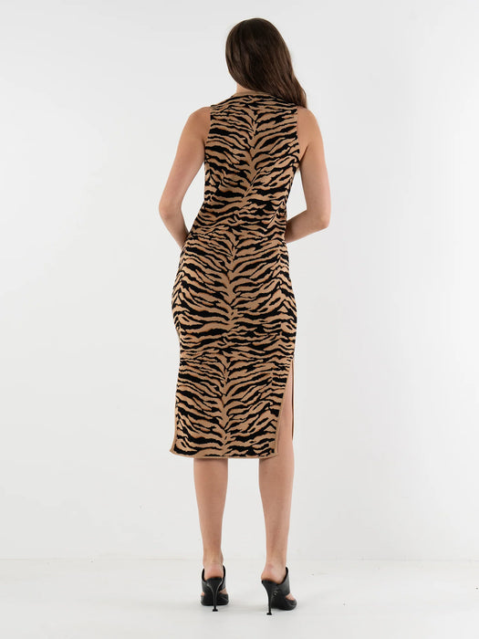 Simone Sweater Dress Tiger Jacquard