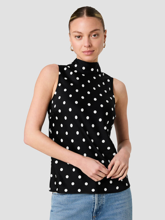 Ennis Polka Dot Sleeveless Bow Top