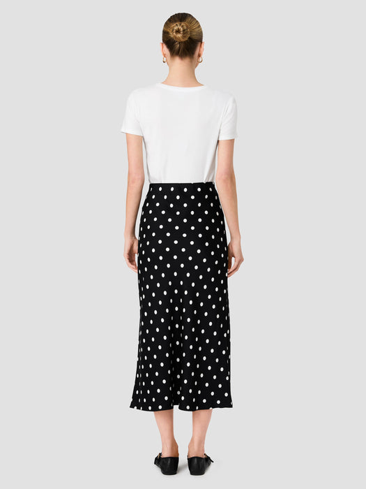 Ennis Satin Polka Dot Midi Skirt