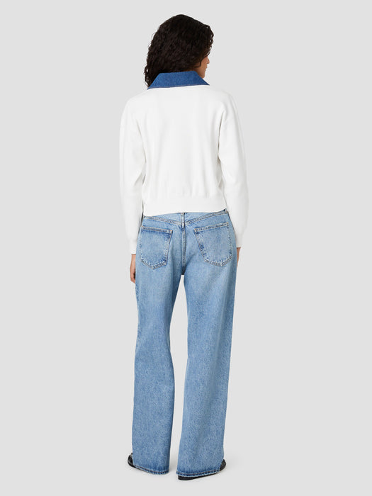 Maxime Knit Denim Collared Sweater