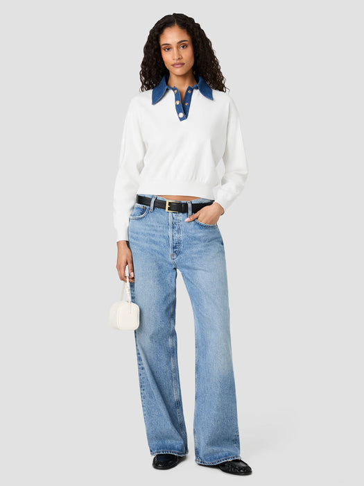 Maxime Knit Denim Collared Sweater