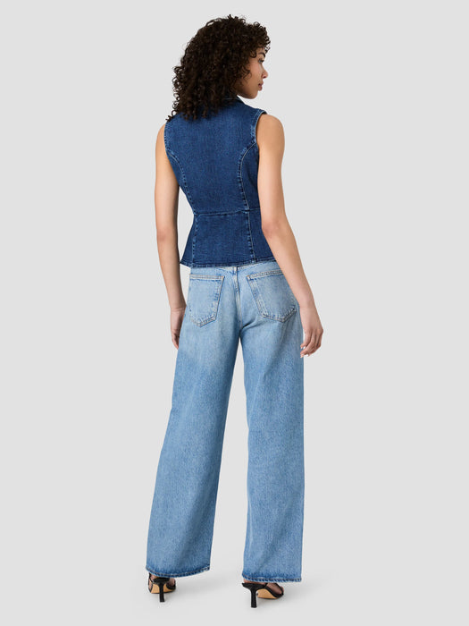 Delaney Button Front Peplum Top