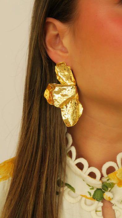 Metallic Petal Earrings
