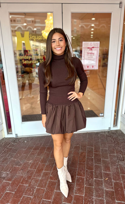 Drop Waist Mixed Media Dress