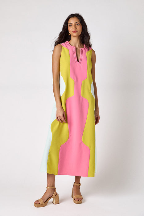 Schaeffer Dress in Garden Colorblock