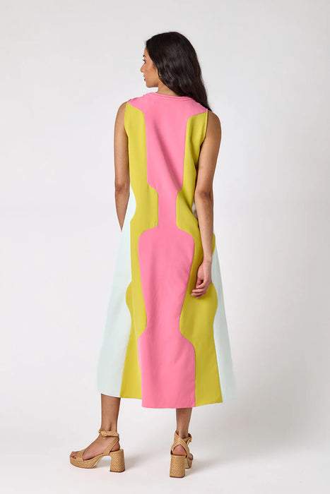 Schaeffer Dress in Garden Colorblock