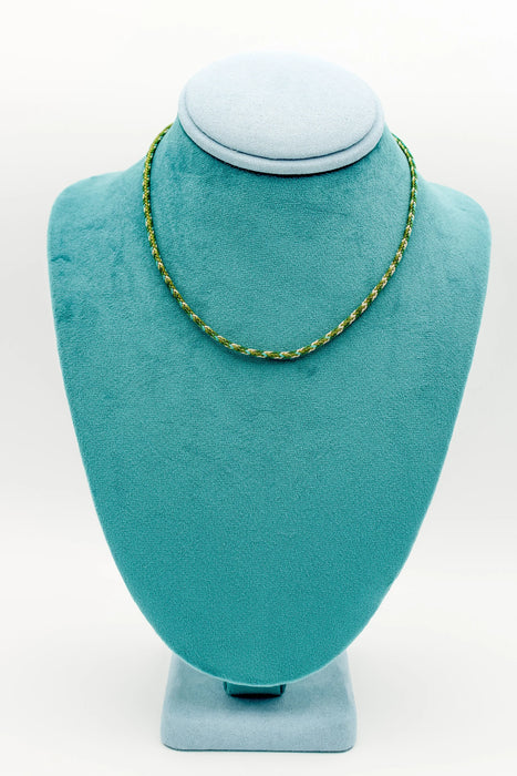 Green Handwoven Cord Necklace