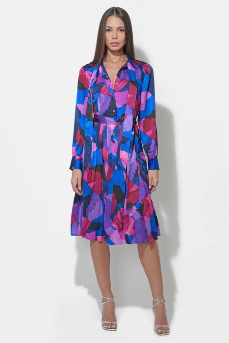 Guinevere Button Up Pleated Midi Dress